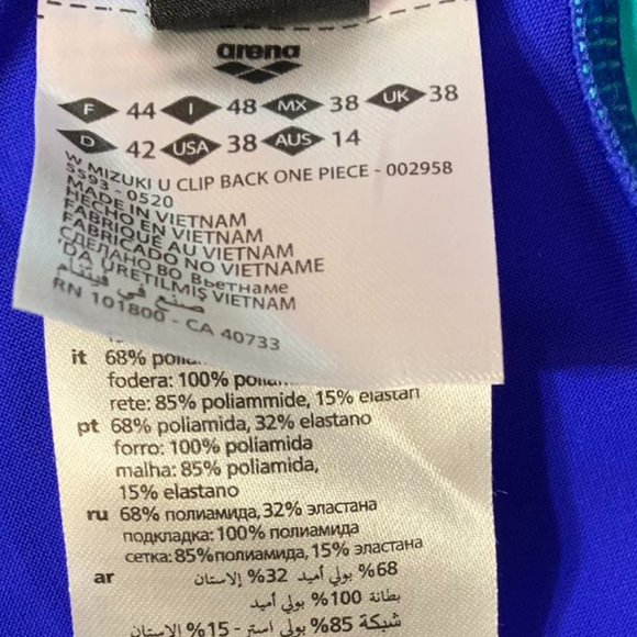 Arena Women's Bodylift Tummy Control U-Clip Back One Piece Shaping Swimsuit 38 - Picture 6 of 6